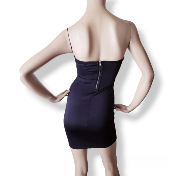 Moon Collection Black, Pink & White Color Block Mesh Overlay Bodycon Dress - Picture 6 of 7